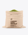 Canvas Sack with Dried Green Peas Mockup