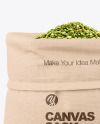 Canvas Sack with Dried Green Peas Mockup