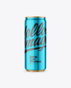 250ml Glossy Metallic Drink Can Mockup