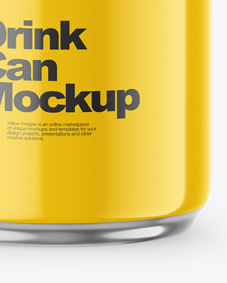 250ml Glossy Drink Can Mockup