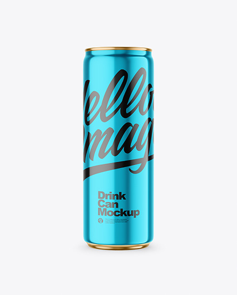 355ml Glossy Metallic Drink Can Mockup