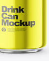 355ml Glossy Metallic Drink Can Mockup