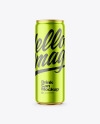 355ml Matte Metallic Drink Can Mockup