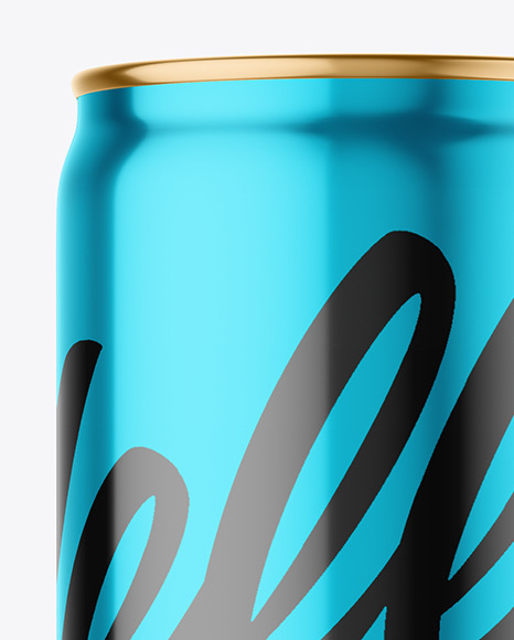 473ml Glossy Metallic Drink Can Mockup