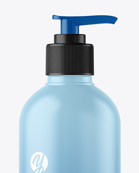 Matte Cosmetic Bottle with Pump Mockup