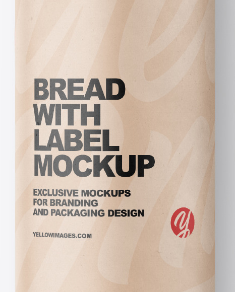 Baguette Bread with Label Mockup