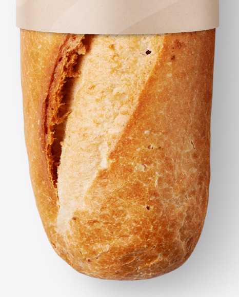 Baguette Bread with Label Mockup