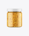 Clear Glass Jar w/ Wholegrain Mustard Mockup