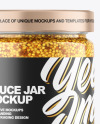 Clear Glass Jar w/ Wholegrain Mustard Mockup