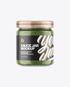 Clear Glass Jar w/ Pesto Mockup