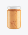 Clear Glass Jar w/ Chilli Spread Mockup Clear Glass Jar w/ Chilli Spread Mockup