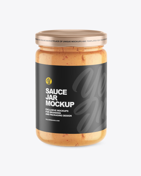 Clear Glass Jar w/ Chilli Spread Mockup - Free Download Images High