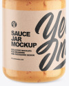 Clear Glass Jar w/ Chilli Spread Mockup Clear Glass Jar w/ Chilli Spread Mockup