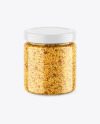 Clear Glass Jar w/ Wholegrain Mustard Mockup