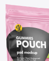 Clear Plastic Stand-up Pouch w/ Gummies Mockup