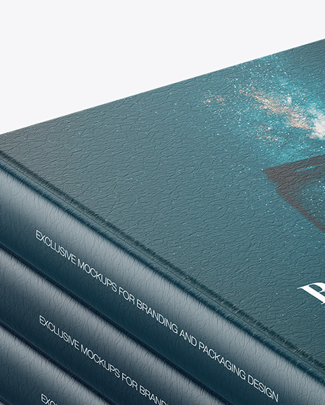 Hardcover Books w/ Leather Cover Mockup