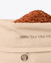 Canvas Sack with Red Rice Mockup