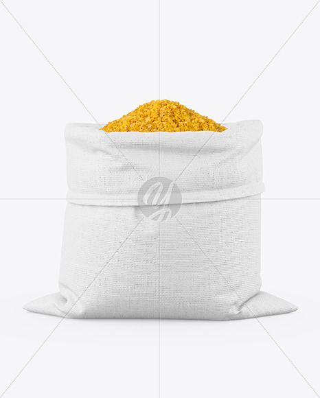 Canvas Sack with Bulgur Mockup