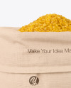 Canvas Sack with Bulgur Mockup