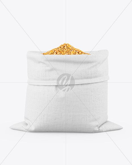 Canvas Sack with Dried Yellow Peas Mockup