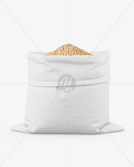 Canvas Sack with Pearl Barley Mockup