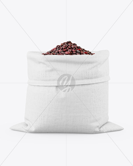 Canvas Sack with Red Beans Mockup