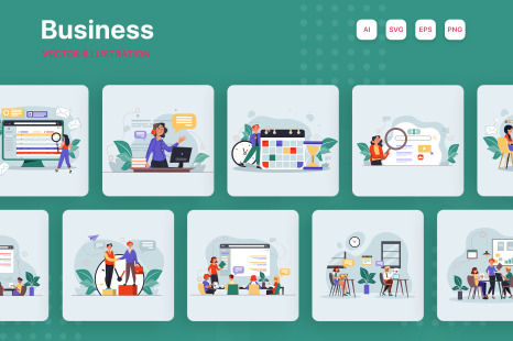 M276_ Business Illustrations - Project management illustrations