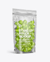 Frosted Plastic Stand-up Pouch w/ Gummies Mockup