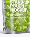 Frosted Plastic Stand-up Pouch w/ Gummies Mockup