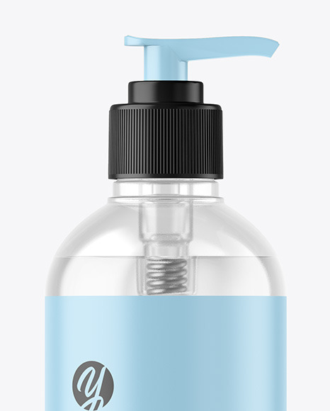 Clear Cosmetic Bottle with Pump Mockup