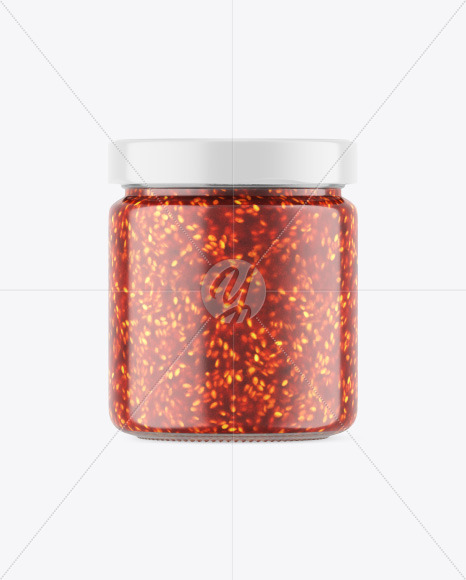 Clear Glass Jar w/ Jam Mockup