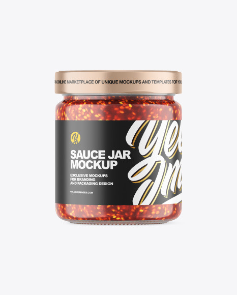 Clear Glass Jar w/ Jam Mockup