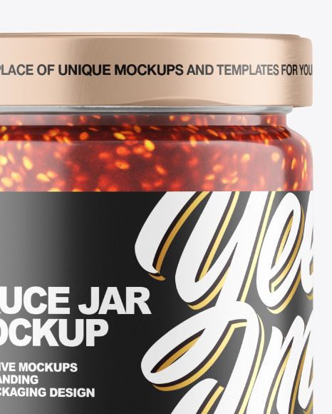 Clear Glass Jar w/ Jam Mockup