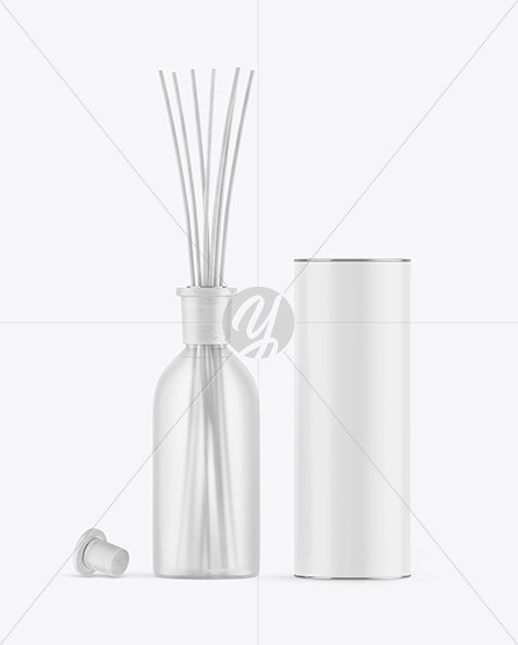 Frosted Diffuser Bottle with Tube Mockup