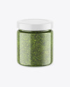 Clear Glass Jar w/ Pesto Mockup