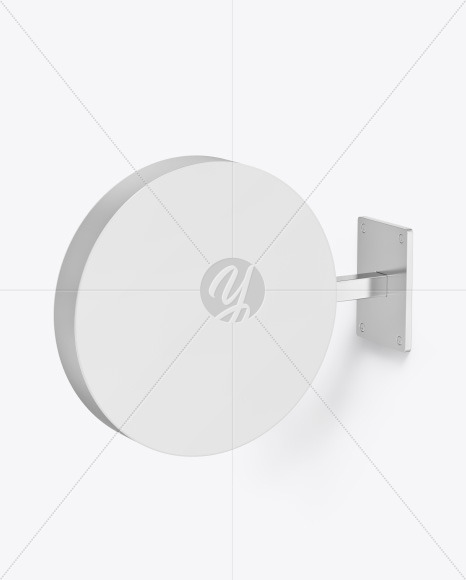 Metallic Round Signboard Mockup