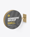 Metallic Round Signboard Mockup