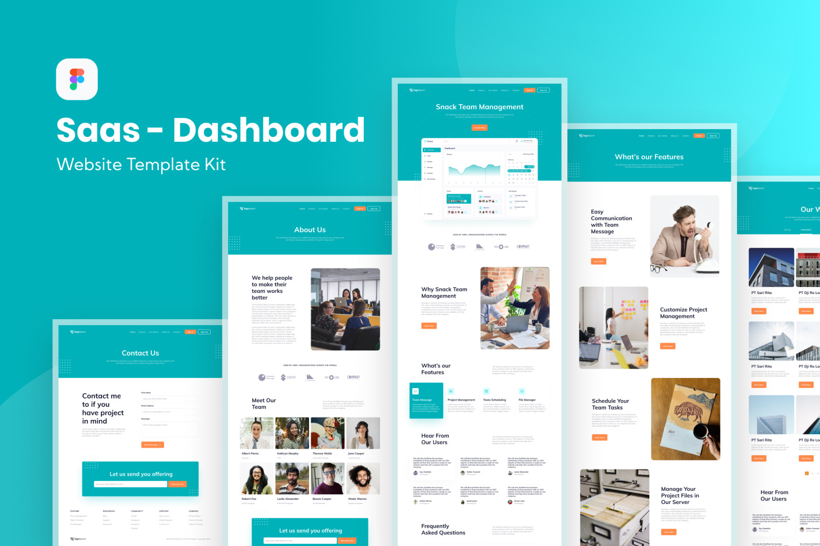 SaaS Team Management Dashboard Website Template