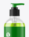 Color Liquid Cosmetic Bottle with Pump Mockup