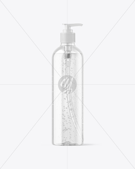 Clear Cosmetic Bottle with Pump Mockup