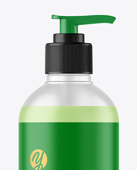 Frosted Cosmetic Bottle with Pump Mockup