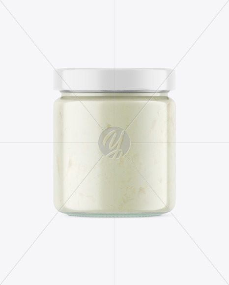 Clear Glass Jar w/ Coconut Butter Mockup