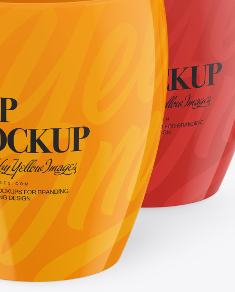 Two Glossy Cups Mockup