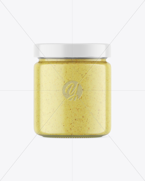 Clear Glass Jar w/ Creamy Spread Mockup