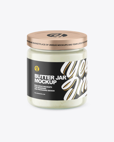 Clear Glass Jar w/ Coconut Butter Mockup