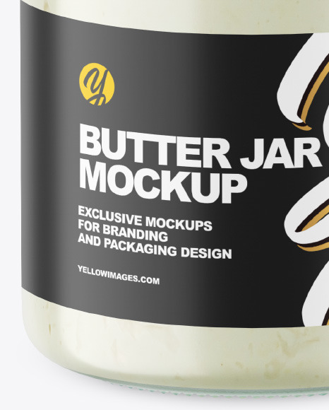 Clear Glass Jar w/ Coconut Butter Mockup