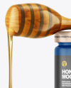 Matte Honey Jar w/ Wooden Dipper Mockup