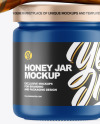 Matte Honey Jar w/ Wooden Dipper Mockup
