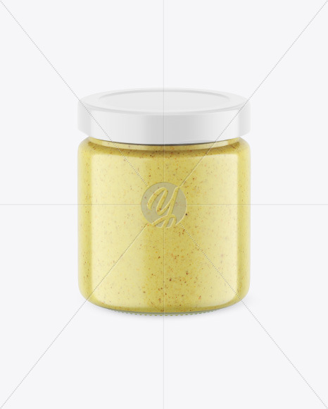 Clear Glass Jar w/ Creamy Spread Mockup