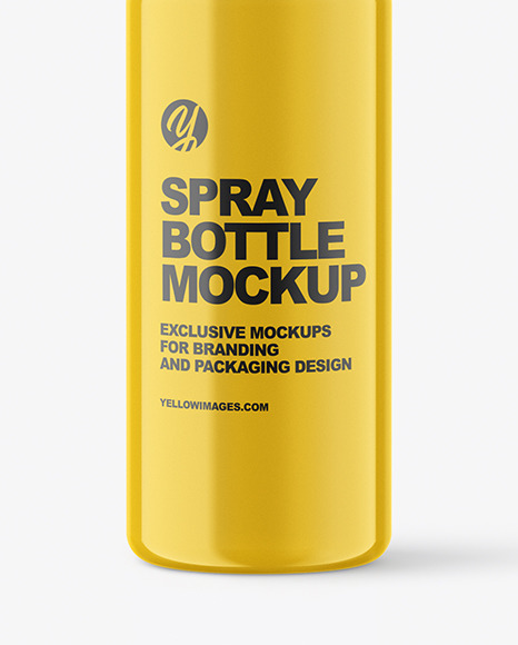 Glossy Spray Bottle Mockup